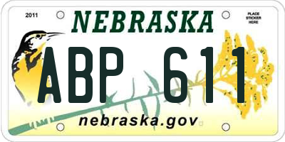 NE license plate ABP611