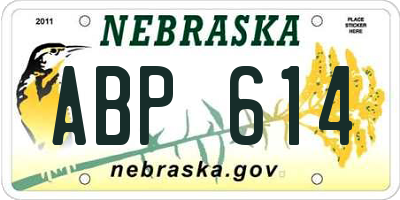 NE license plate ABP614