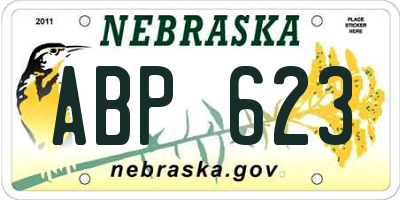 NE license plate ABP623