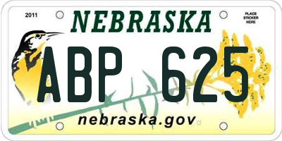 NE license plate ABP625