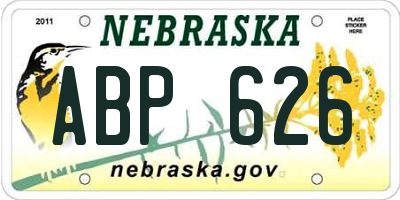 NE license plate ABP626