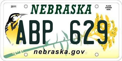 NE license plate ABP629