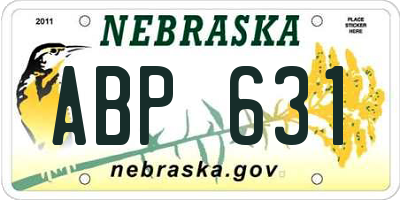 NE license plate ABP631