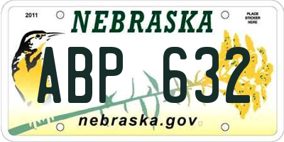NE license plate ABP632