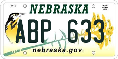 NE license plate ABP633