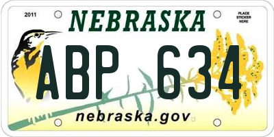 NE license plate ABP634