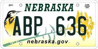 NE license plate ABP636