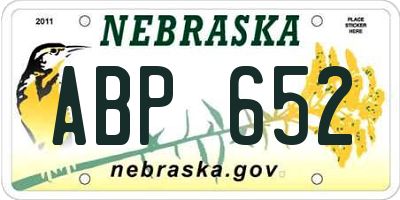 NE license plate ABP652