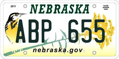 NE license plate ABP655