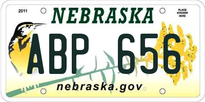 NE license plate ABP656