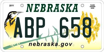 NE license plate ABP658