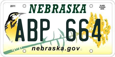 NE license plate ABP664