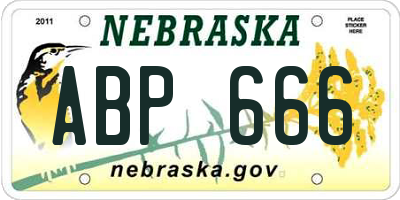 NE license plate ABP666