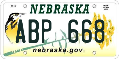 NE license plate ABP668