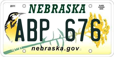 NE license plate ABP676