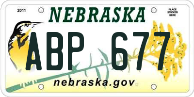 NE license plate ABP677