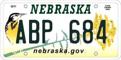 NE license plate ABP684