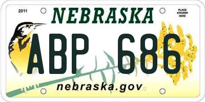 NE license plate ABP686