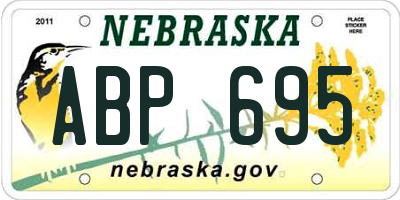 NE license plate ABP695