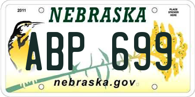 NE license plate ABP699