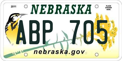 NE license plate ABP705