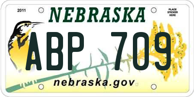 NE license plate ABP709