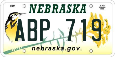 NE license plate ABP719