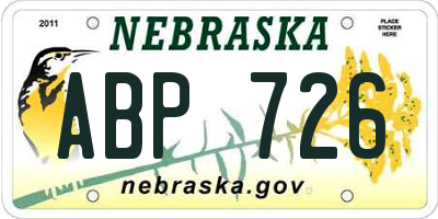 NE license plate ABP726