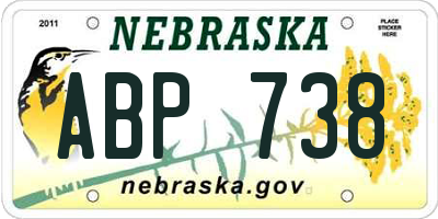 NE license plate ABP738