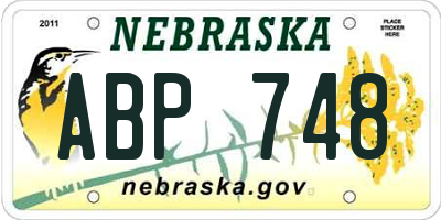 NE license plate ABP748