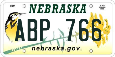 NE license plate ABP766