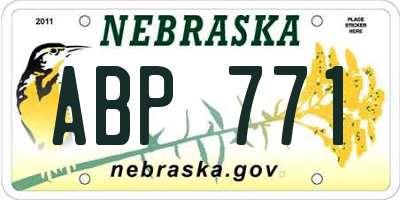 NE license plate ABP771
