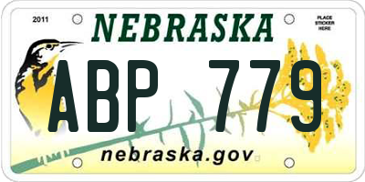 NE license plate ABP779