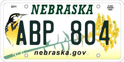 NE license plate ABP804