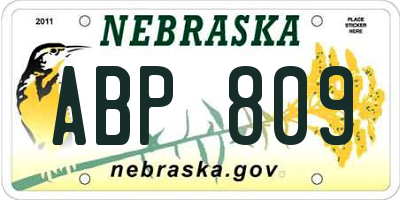 NE license plate ABP809