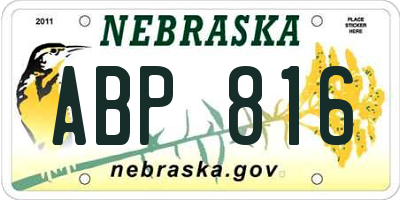 NE license plate ABP816