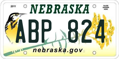 NE license plate ABP824