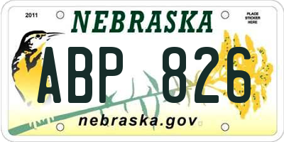 NE license plate ABP826