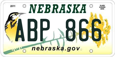 NE license plate ABP866
