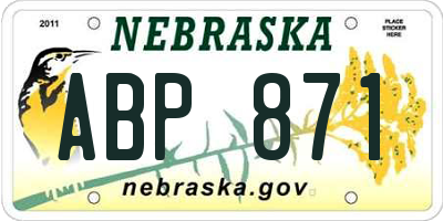NE license plate ABP871