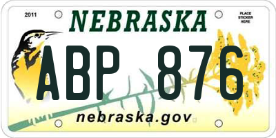 NE license plate ABP876