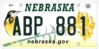 NE license plate ABP881
