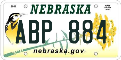 NE license plate ABP884