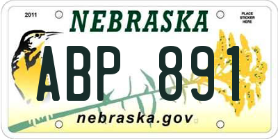 NE license plate ABP891