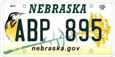 NE license plate ABP895