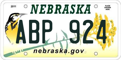 NE license plate ABP924