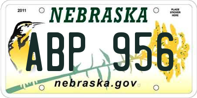 NE license plate ABP956