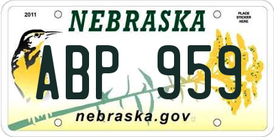 NE license plate ABP959