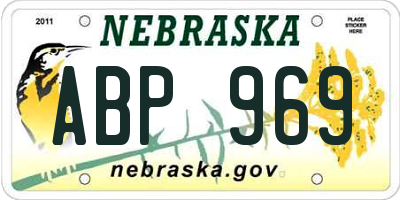 NE license plate ABP969