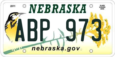 NE license plate ABP973